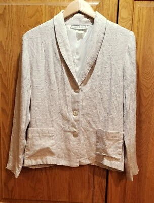 Платье сарая сделано в США женщин размер M сплетенный вискоза льняной смеси куртка блейзер - Изображение 1 из 3