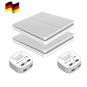 Funk Wechsel-Schalter Wand-Sender Unterputz Einbauschalter Empfänger kabellos DE - Bild 1 von 16
