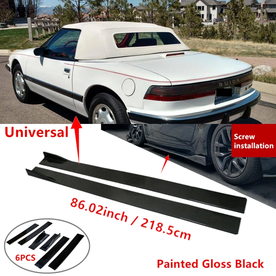 86" Universal Fit For Buick Reatta 88-91 Side Skirt Lip Splitter Rocker Panel - Изображение 1 из 4