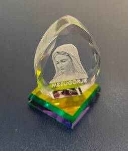 Statue Mother of God Virgin Mary Our Lady Glass Statue From Medjugorje 1.96 inc - Picture 1 of 13