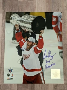 Archivo fotográfico firmado por Dan Daniel Cleary 8x10 certificado certificado de autenticidad alas rojas 08 Stanley Cup 2008 SC - Imagen 1 de 1