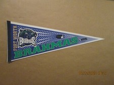 WPHL Fort Worth Brahmas Vintage Defunct Circa 1997 Team Logo Hockey Pennant