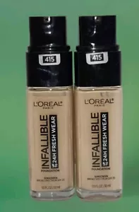 LOREAL Infallible 24hr Fresh Wear Foundation 415 Rose Ivory 1oz Ea 2pcs Read - Picture 1 of 1