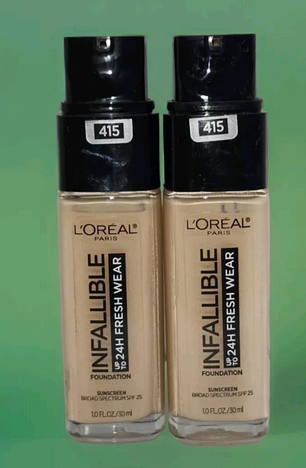 LOREAL Infallible 24hr Fresh Wear Foundation 415 Rose Ivory 1oz Ea 2pcs Read  - Image 1 of 1