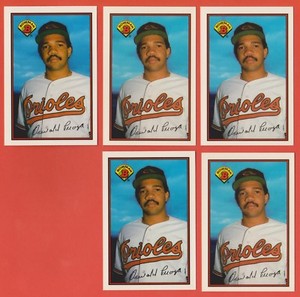 Lot of (5) 1989 Bowman Tiffany Oswald Peraza Baltimore Orioles #1