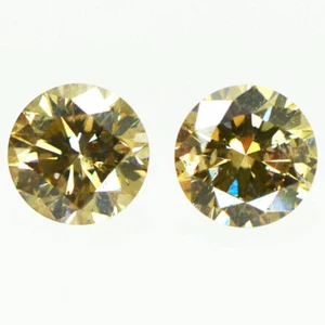 Round Shape Diamond Matching Pair Fancy Champagne Loose Enhanced SI1 1.42 TCW - Picture 1 of 5