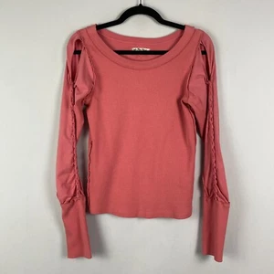 Free People We The Free Daisy Chain Cuff T Shirt Top Ribbed Small - Picture 1 of 11