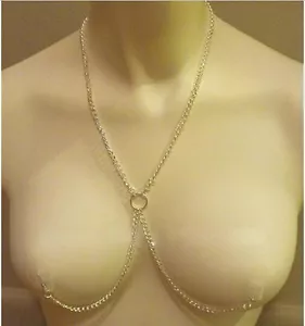 Half Body Chain Necklace to Nipple Surgical Steel 316l Nickle Free (B/5/6) - Picture 1 of 1