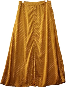 Maxi falda para mujer Love Tree lunares amarillos con abertura frontal fluida línea A - Imagen 1 de 9