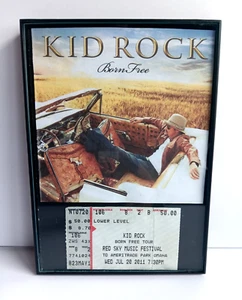 Kid Rock 2011 Born Free Tour Konzert Ticket gerahmt mit Bild - Bild 1 von 4