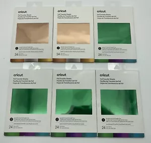 (6) Cricut Foil Transfer Sheets Metallic 4" x 6" Bronze & Green (24 Sheets/Box) - Picture 1 of 2