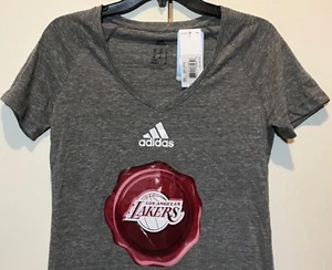Nueva Camiseta Adidas Gris Los Angeles Lakers Juniors o Pequeña para Mujer LA - Imagen 1 de 8
