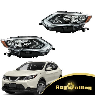 Halogen Type Headlamps For 2017 2018 2019 Nissan Rogue LH+RH Headlight w/LED DRL - Изображение 1 из 4