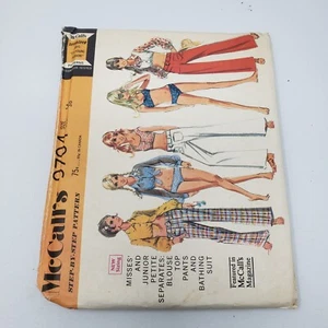 Vtg McCalls Sewing Pattern 9704 Top Pants Bathing Suit Womens sz 14 Bust 36 1969 - Picture 1 of 4
