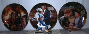 Gone with the Wind 50th Anniversary 8.5" Collector's Plates in Boxes : Set of 3 - Picture 1 of 11