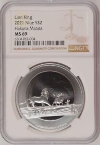 2021 Niue $2 - Lion King: Hakuna Matata - NGC MS69 (1 oz Silver)