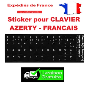 Autocollant Stickers Etiquette AZERTY Pour Clavier Ordinateur PC Touche Français - Bild 1 von 1