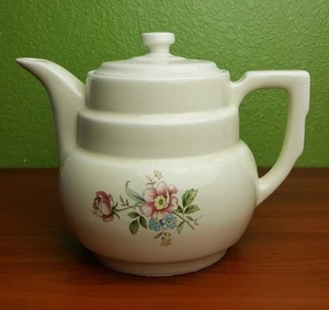 Hall China Rounded Terrace Rambling Rose Drip-o-lator Coffee Pot Vintage Teapot  - Picture 1 of 12