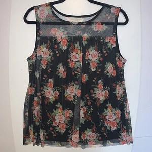Bobbie Brooks Ladies Black W/Flowers Sheer on Top Size Med #11 - Picture 1 of 6