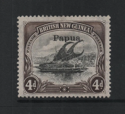 Papua 1907 SG42 4d vertical watermark, mounted mint Cover