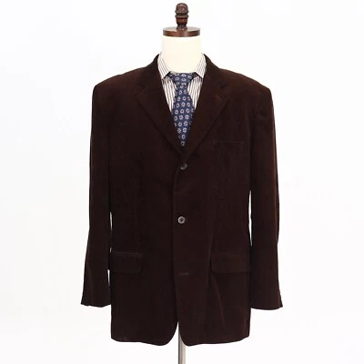 Tasso Elba 50R Brown Sport Coat Blazer Jacket Solid 3B Corduroy - Image 1 of 4