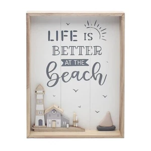 Life is better at the beach Large Wooden Plaque Picture 25 x 35cm - Picture 1 of 3