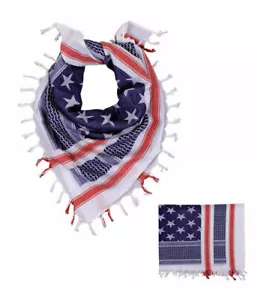 Independence Day July 4th Fourth USA Star Stripes Scarf Shemagh Blue Red White - Picture 1 of 12