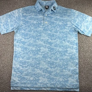 FootJoy Golf Polo Shirt Mens Medium Tour Issue Pro Collar Cloud Print Stretch - Picture 1 of 17