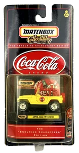 Matchbox Coca-Cola 1998 Jeep Wrangler Yellow Die-Cast Metal 1:64 - Picture 1 of 4