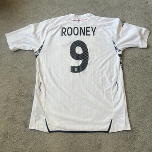 England Football  Home Shirt 2007/09 #9 Rooney Umbro Size Large L - Picture 1 of 19
