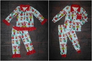 NEW Boutique Cartoon Christmas Girls Boys Sibling Pajamas Set - Picture 1 of 5