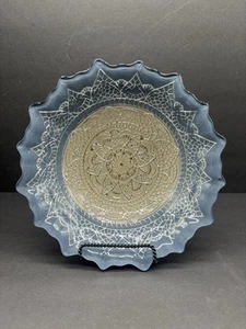 Efe Glass Blue/gray & Silver Decorative Glass Bowl - Picture 1 of 8