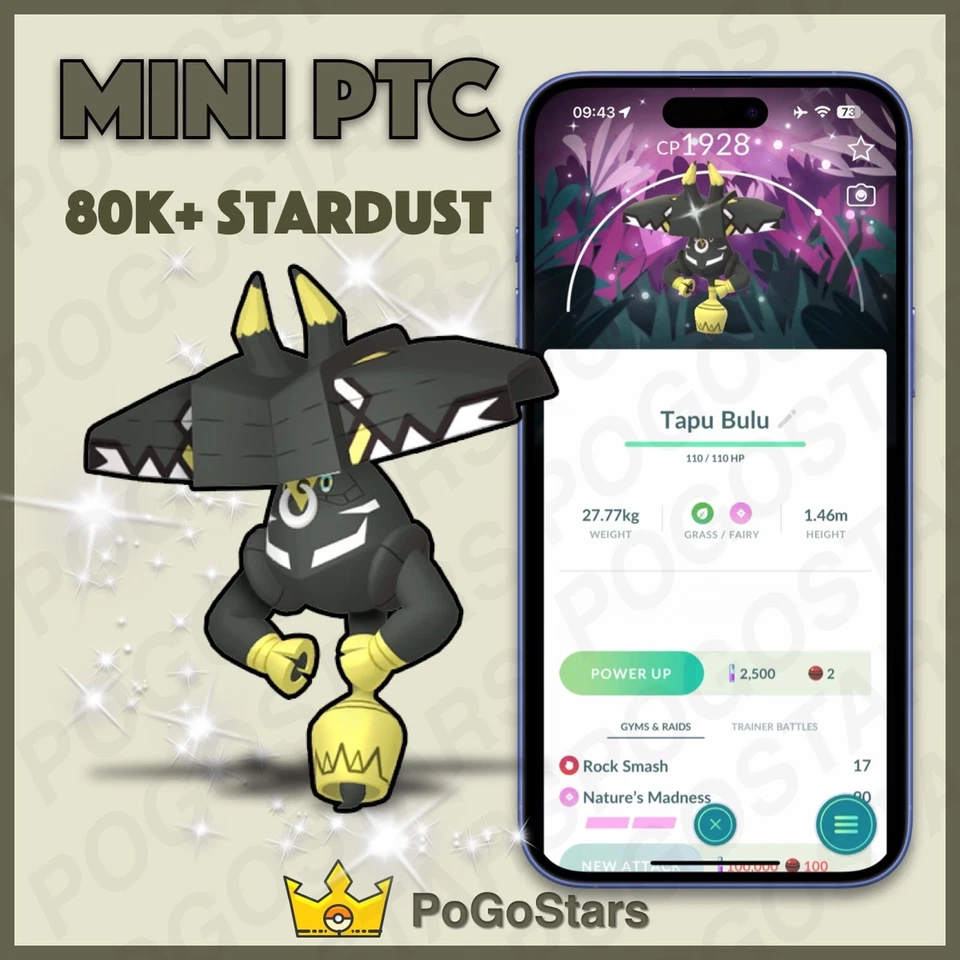 Pokémon PTC Go - Shiny Tapu Bulu - Global Wild Area✨Special Background✨ - Image 1 of 1