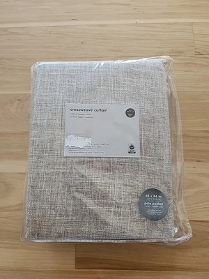 West Elm Crossweave Curtain Drape 48”x84” Belgian Flax (1) Blackout New Nip - Image 1 of 4