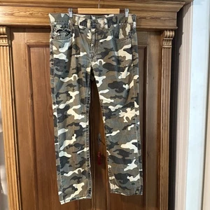 TRUE RELIGION CAMO JEANS PANTS BEIGE MULTI MENS SIZE 40 EXCELLENT CONDITION - Picture 1 of 14