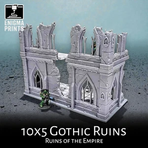 10x5 Gothic Ruins - 28mm 3d Printed Imperial Terrain | Ruins of the Empire - Picture 1 of 9