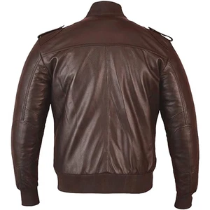 Men fashion Sheep leather brown jacket - Picture 1 of 6