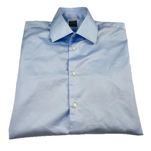 Ike Behar Dress Shirt Mens 15.5 34/35 Blue French Cuff Long Sleeve Business - Picture 1 of 8