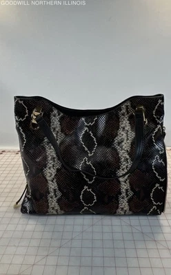 Bolso de Mano Vince Camuto Emely Cuero Repujado Serpiente Marrón/Negro/Blanco Foto 1 de 4