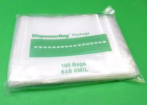 100 Zippit Reloc 6x6 4mil Clear Reclosable Heavy Duty Zip Seal Lock Bags 6" x6" - Picture 1 of 3