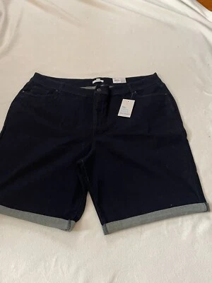 Women Croft &Borrow High Rise, Cuffed, Dark Wash Bermuda/Shorts Size 24W PlusNWT - Image 1 of 2