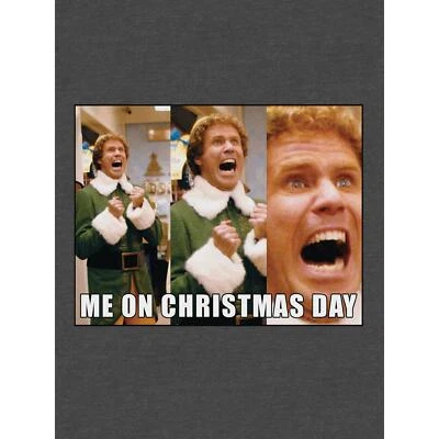 Elf Gray T-shirt "Me On Christmas Day" Large - Image 1 of 3