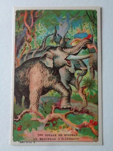 CHROMO IMAGE CHOCOLAT 7EME VOYAGE DE SINDBAD LE TROUPEAU ELEPHANT SERIE 5443 :8 - Picture 1 of 2