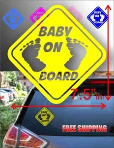 Calcomanía adhesiva de vinilo BABY ON BOARD - Imagen 1 de 22
