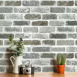 Gray Brick Wallpaper Peel and Stick Wallpaper Brick Contact Paper 17.7Inch X 118 - Picture 1 of 12