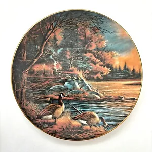 Piatto da collezione Terry Redlin AFTERNOON GLOW rustico oche fauna selvatica anni 80 vintage - Foto 1 di 5