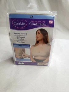 NEW Bra CaraMia SZ 2X NUDE ULTIMATE Comfort Bra AS SEEN ON TV 422 - Picture 1 of 3