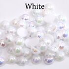 2-14 mm perles acryliques ABS imitation perle demi-ronde dos plat couleurs AB perles en vrac