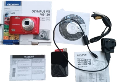 Olympus Digital Photo Camera VG 120 14.0MP Red Boxed Pristine Holidays VGC HD - Image 1 of 4
