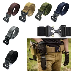 Quick Release Buckle Military Trouser Belt Nylon Camo Army Tactical Webbing - Picture 1 of 18